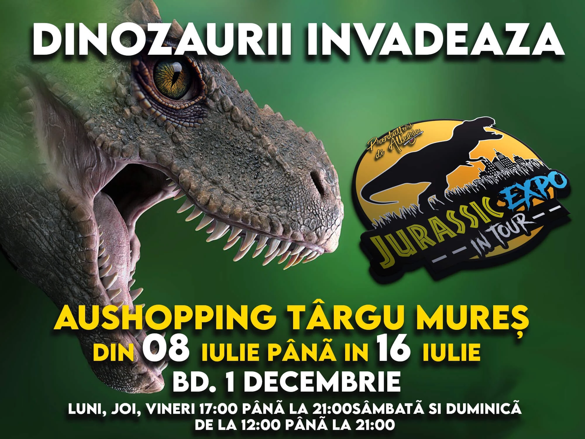 Dinozaurii Invadează Aushopping Târgu Mureș!